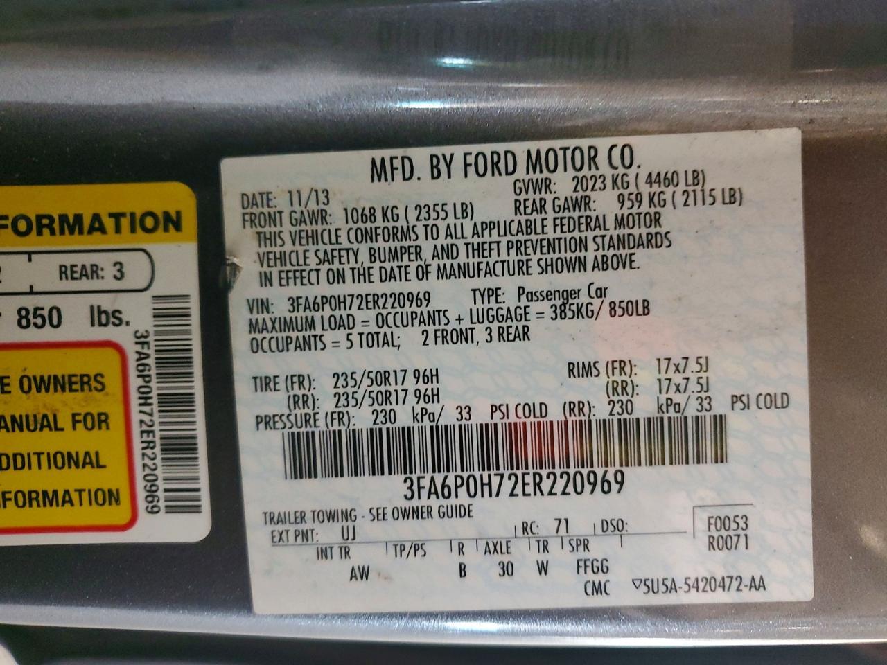 2014 FORD FUSION