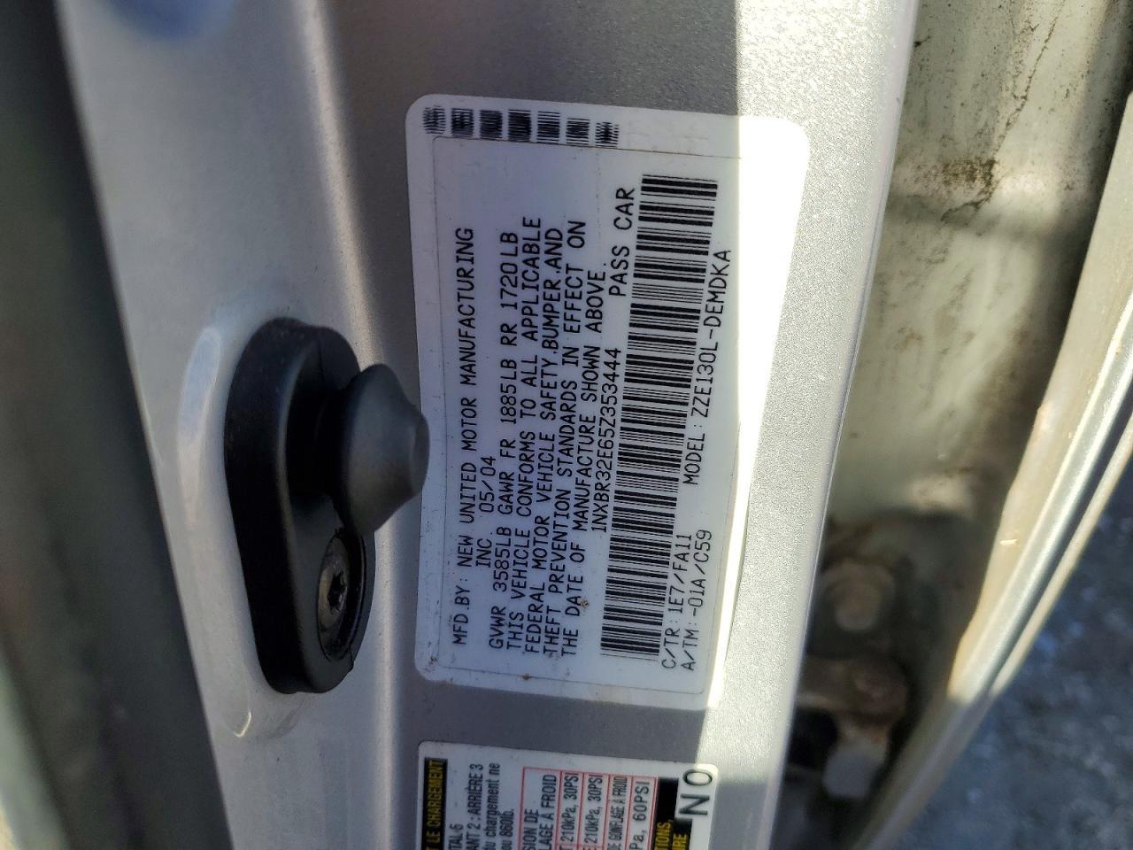 2005 TOYOTA COROLLA