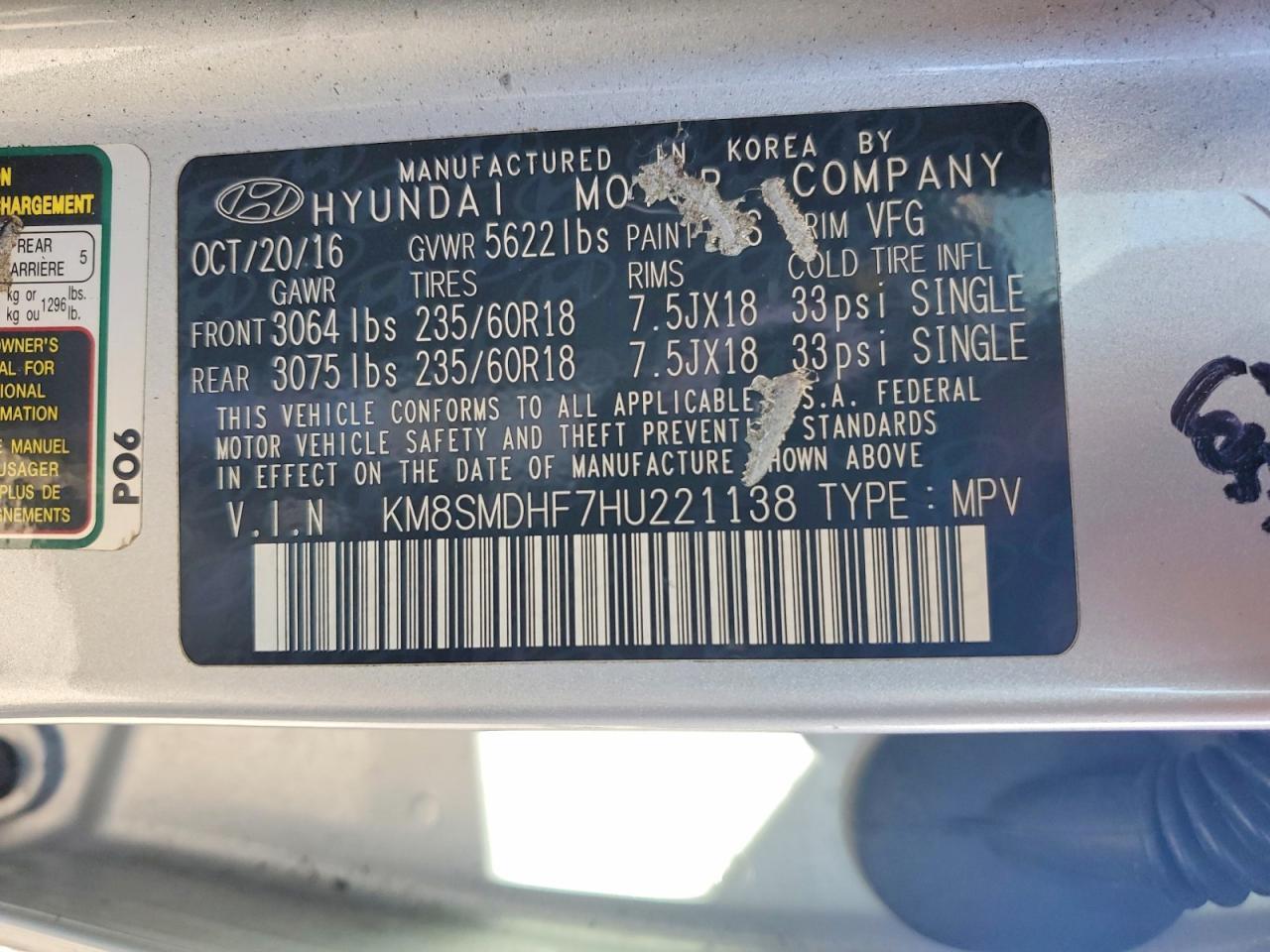2017 HYUNDAI SANTA FE