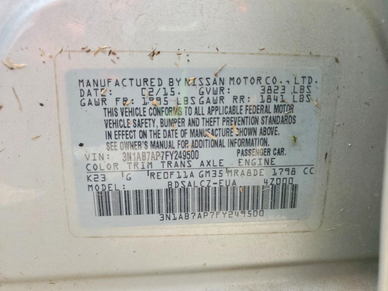 2015 NISSAN SENTRA