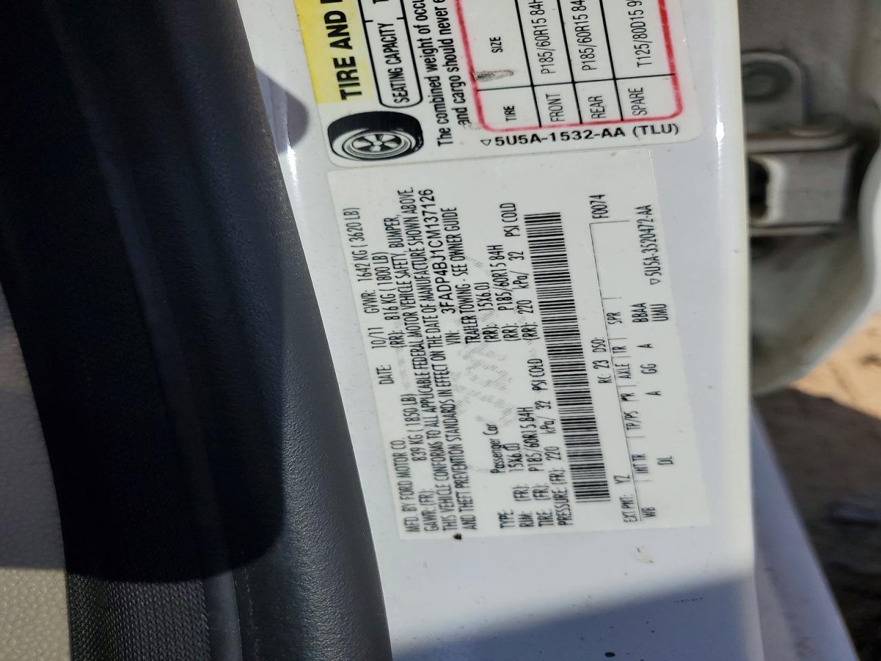 2012 FORD Fiesta