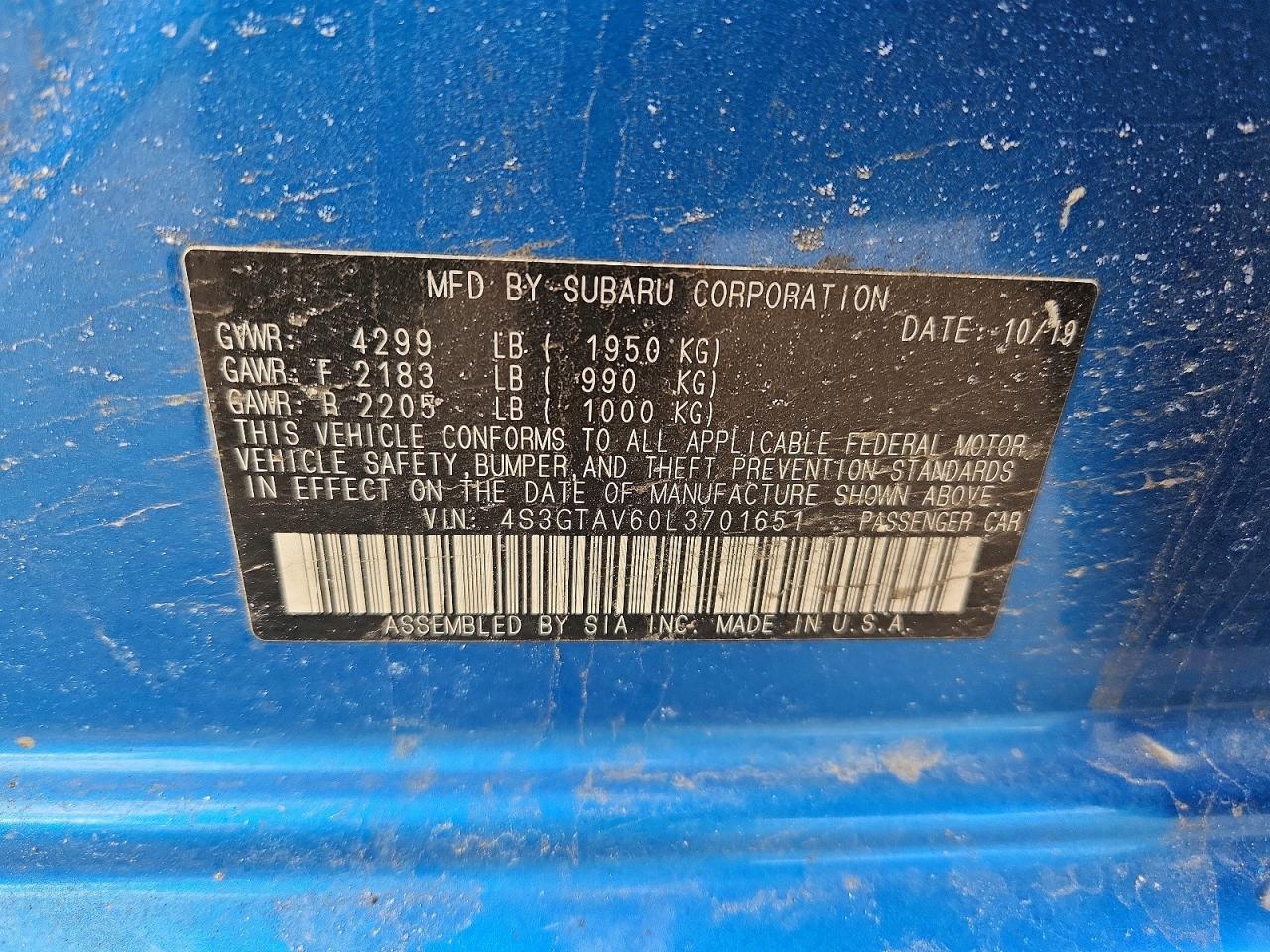 2020 SUBARU IMPREZA
