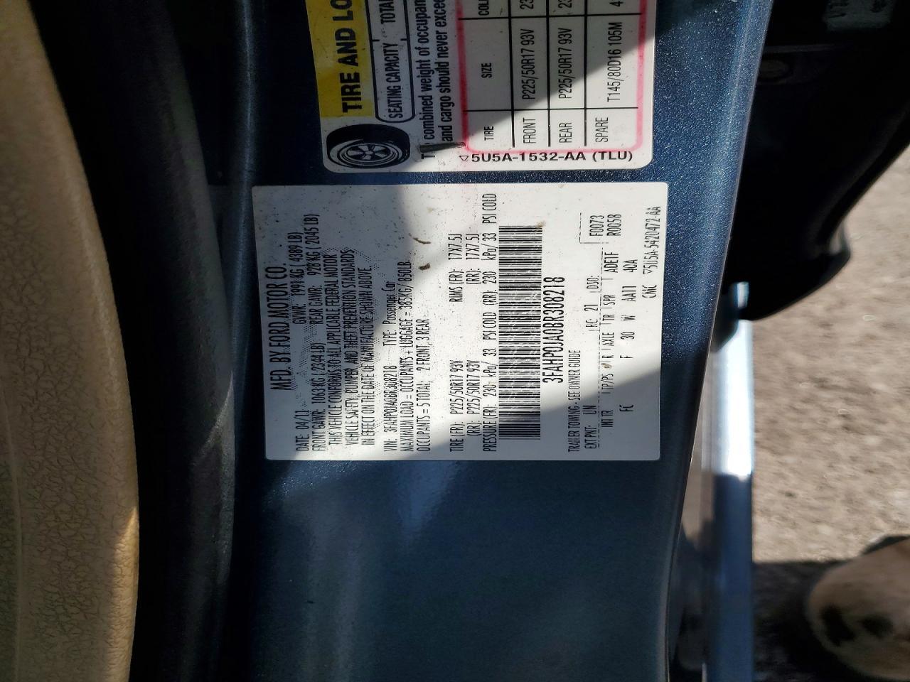2011 FORD FUSION