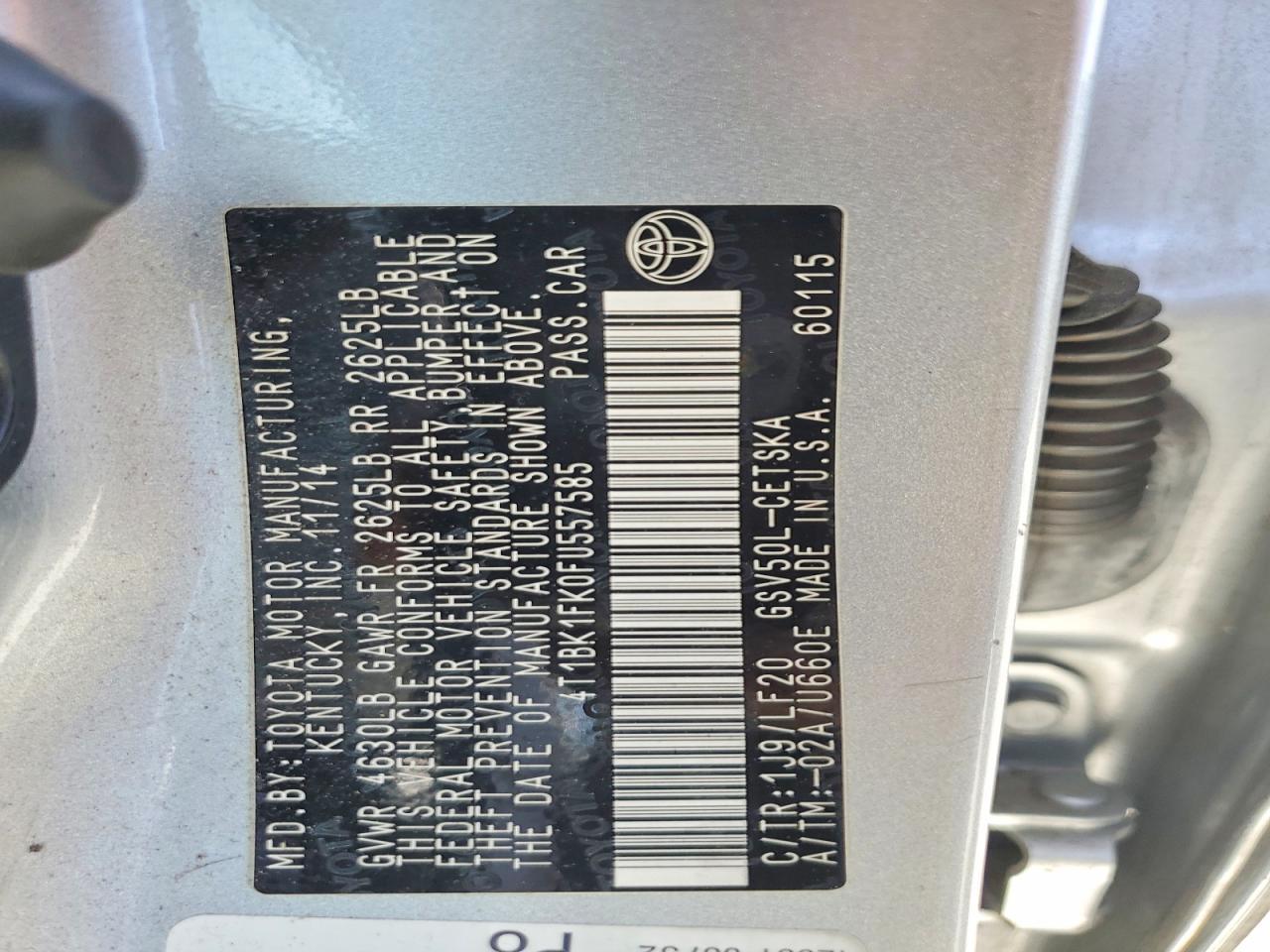 2015 TOYOTA CAMRY
