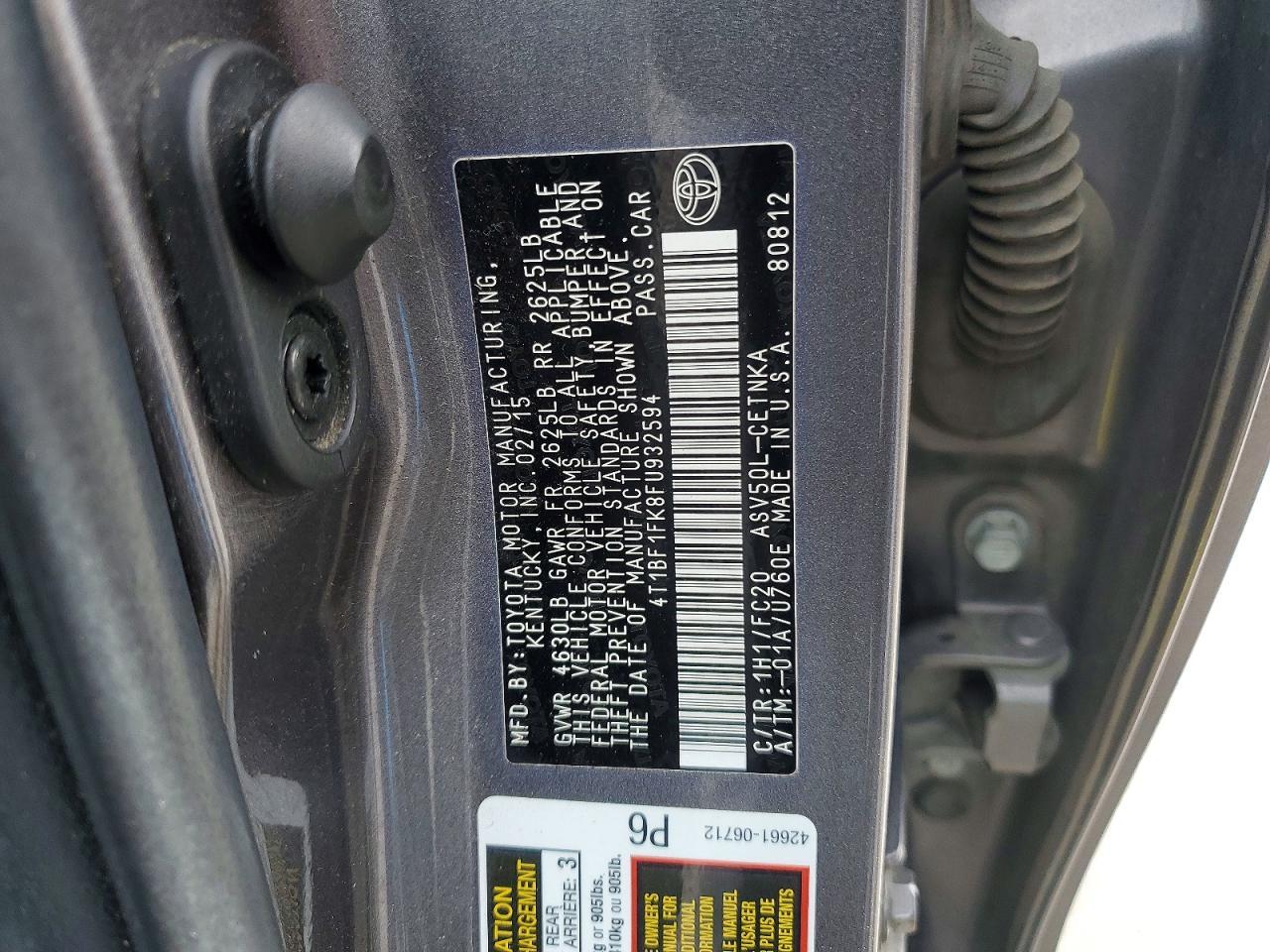 2015 TOYOTA CAMRY