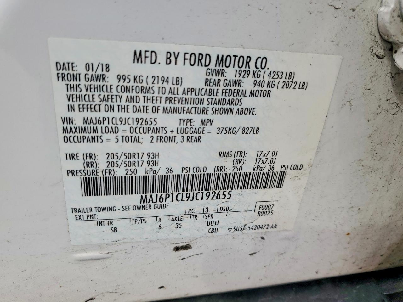 2018 FORD EcoSport