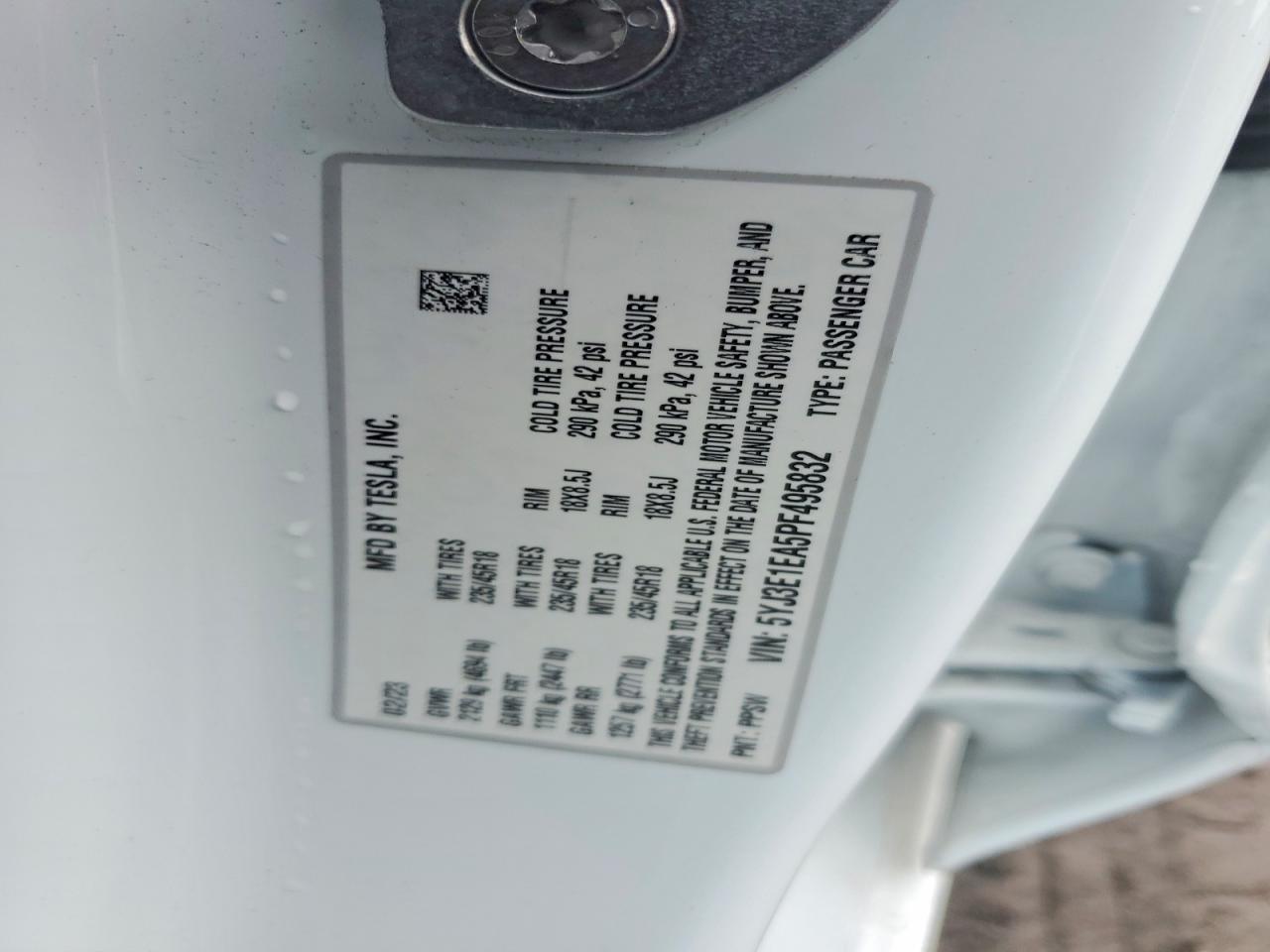 2023 TESLA MODEL 3