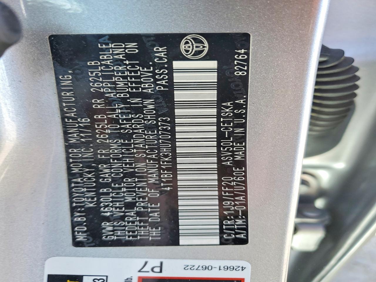 2017 TOYOTA CAMRY