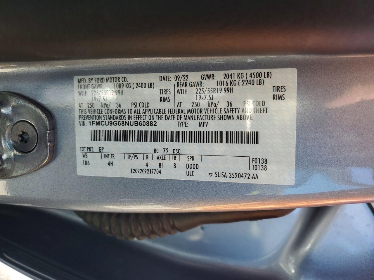 2022 FORD ESCAPE