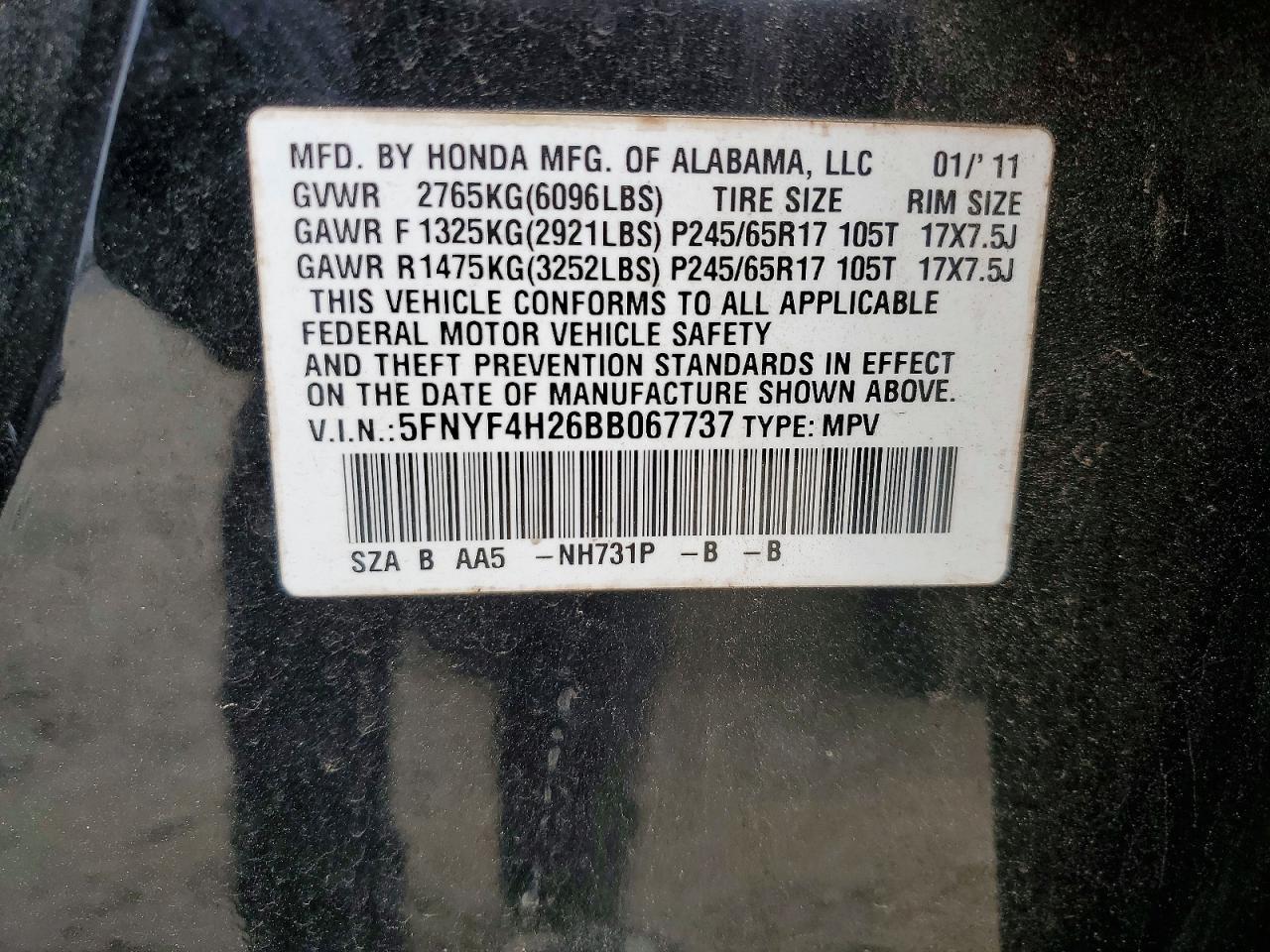 2011 HONDA PILOT