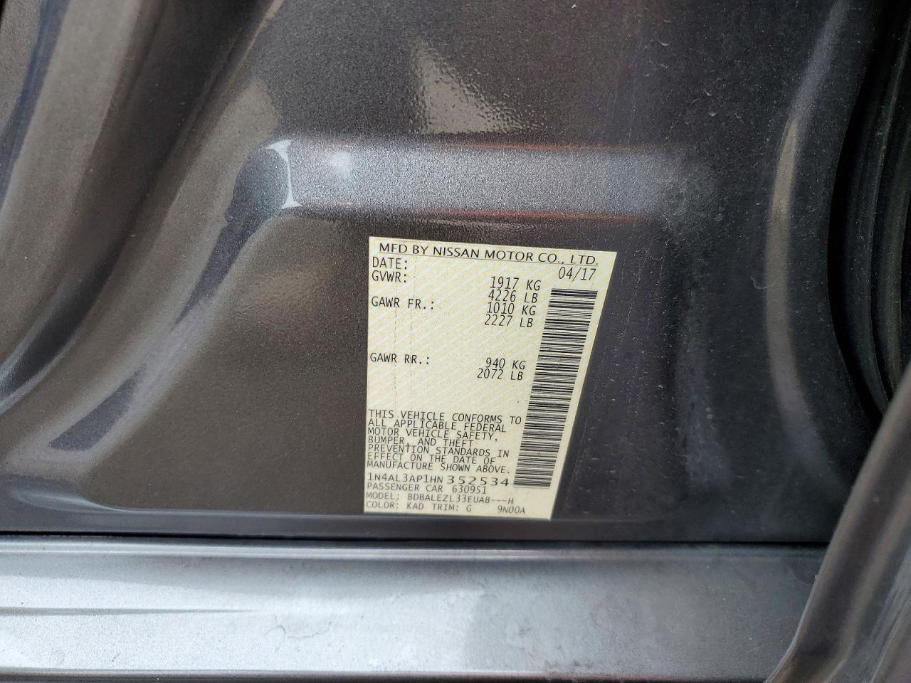 2017 NISSAN ALTIMA