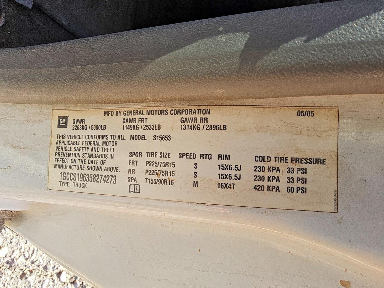 2005 CHEVROLET COLORADO