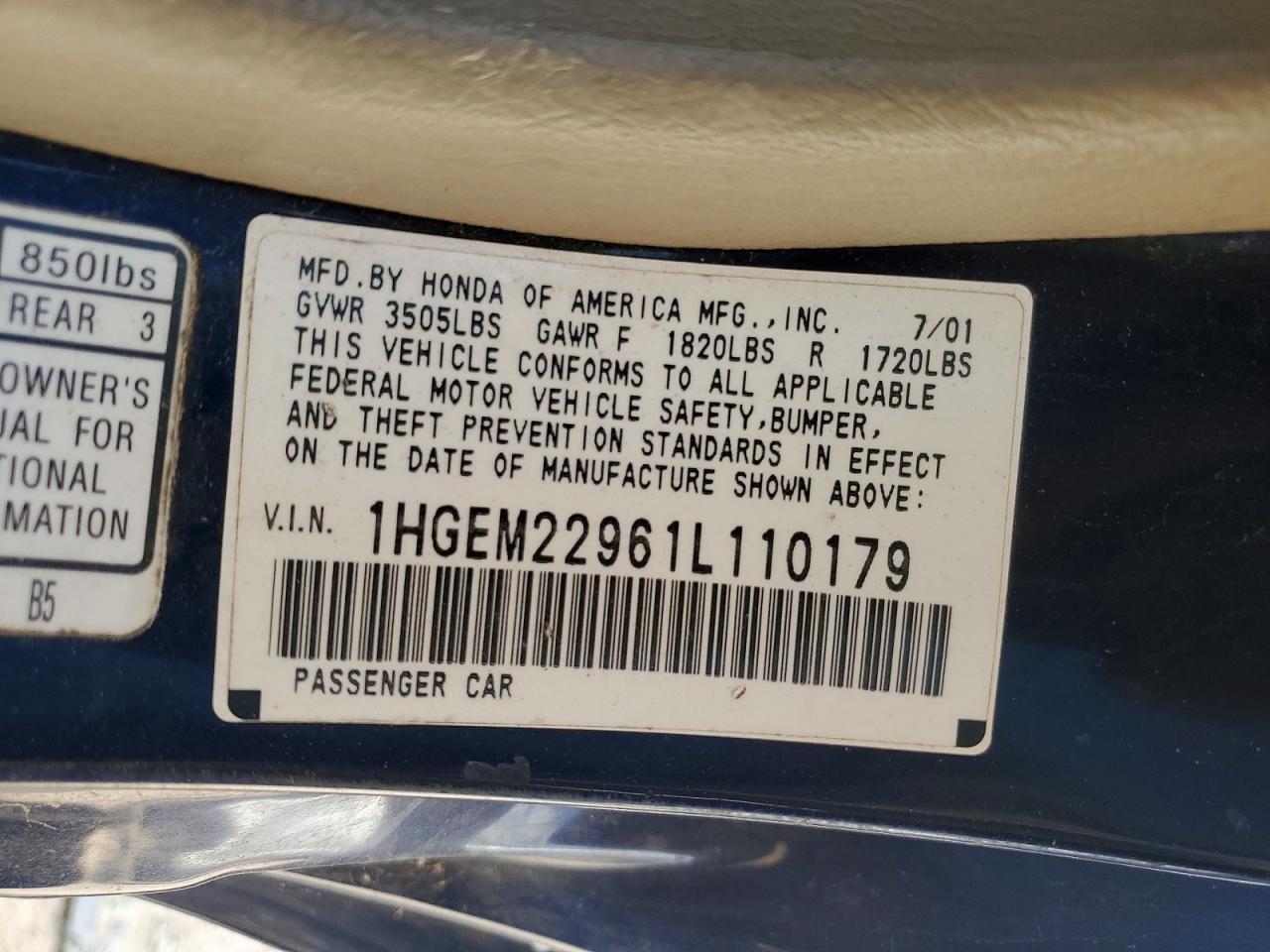 2001 HONDA CIVIC