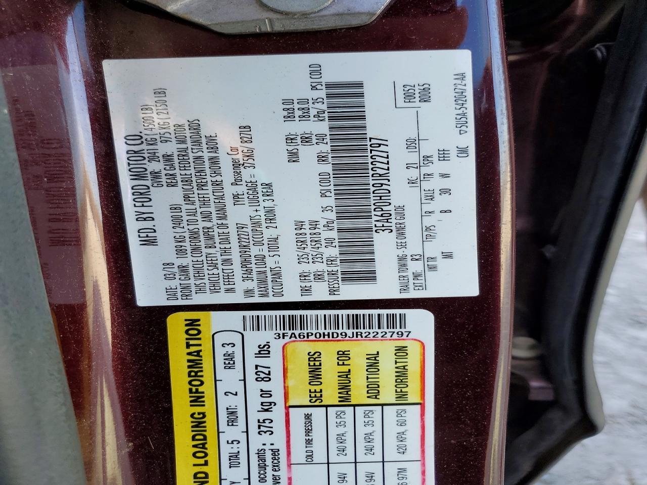 2018 FORD FUSION