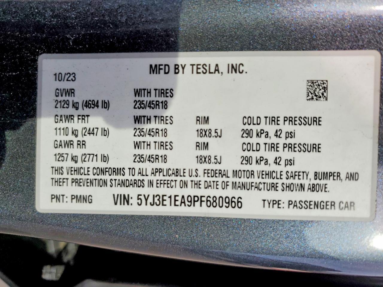 2023 TESLA MODEL 3
