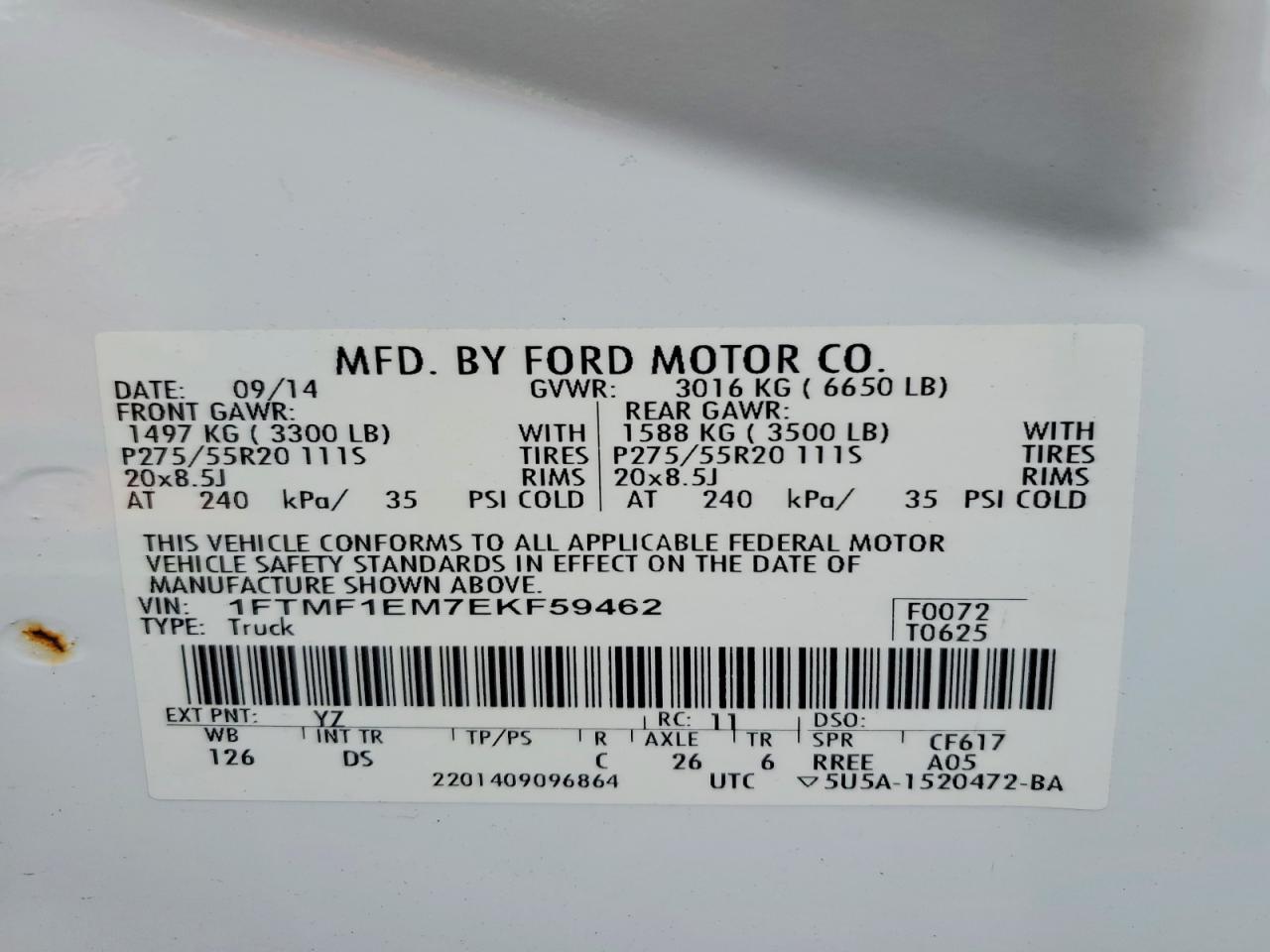 2014 FORD F-150 Lightning