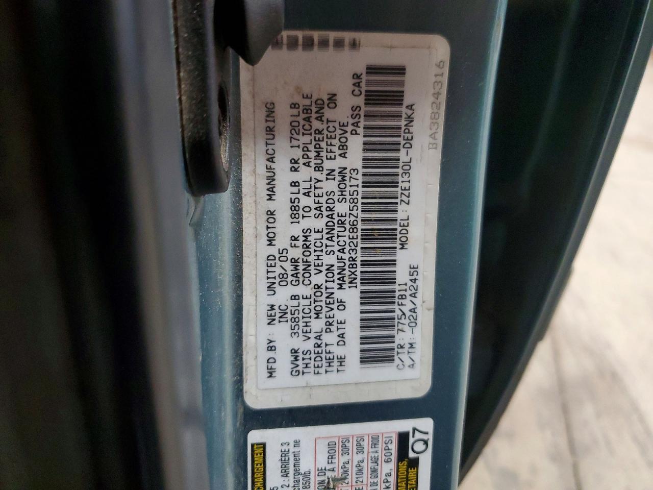 2006 TOYOTA COROLLA