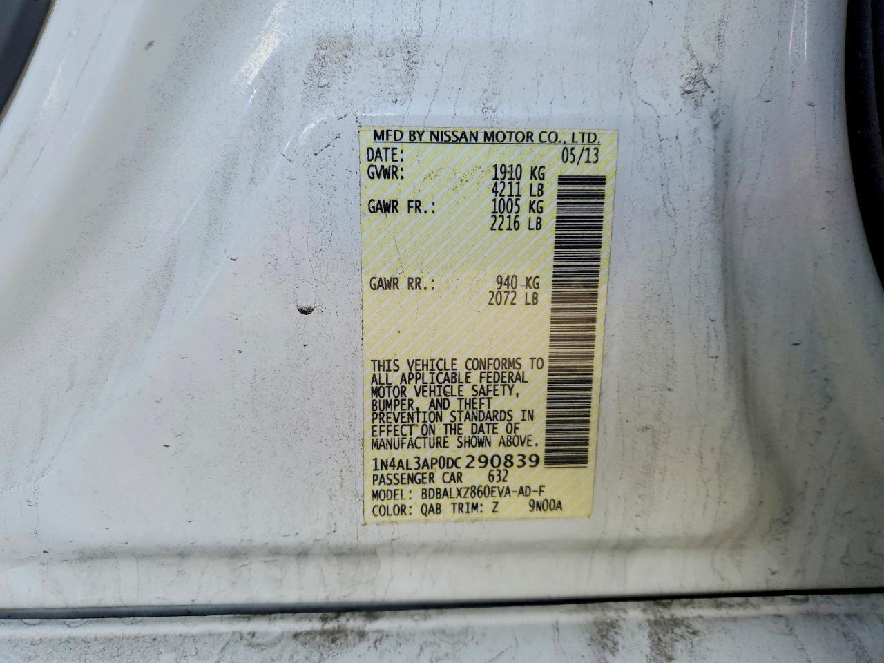 2013 NISSAN ALTIMA