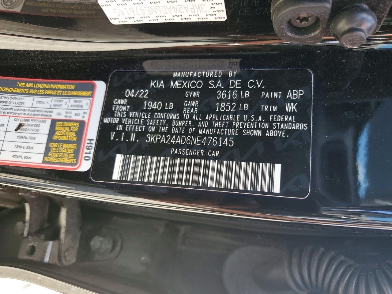 2022 KIA RIO