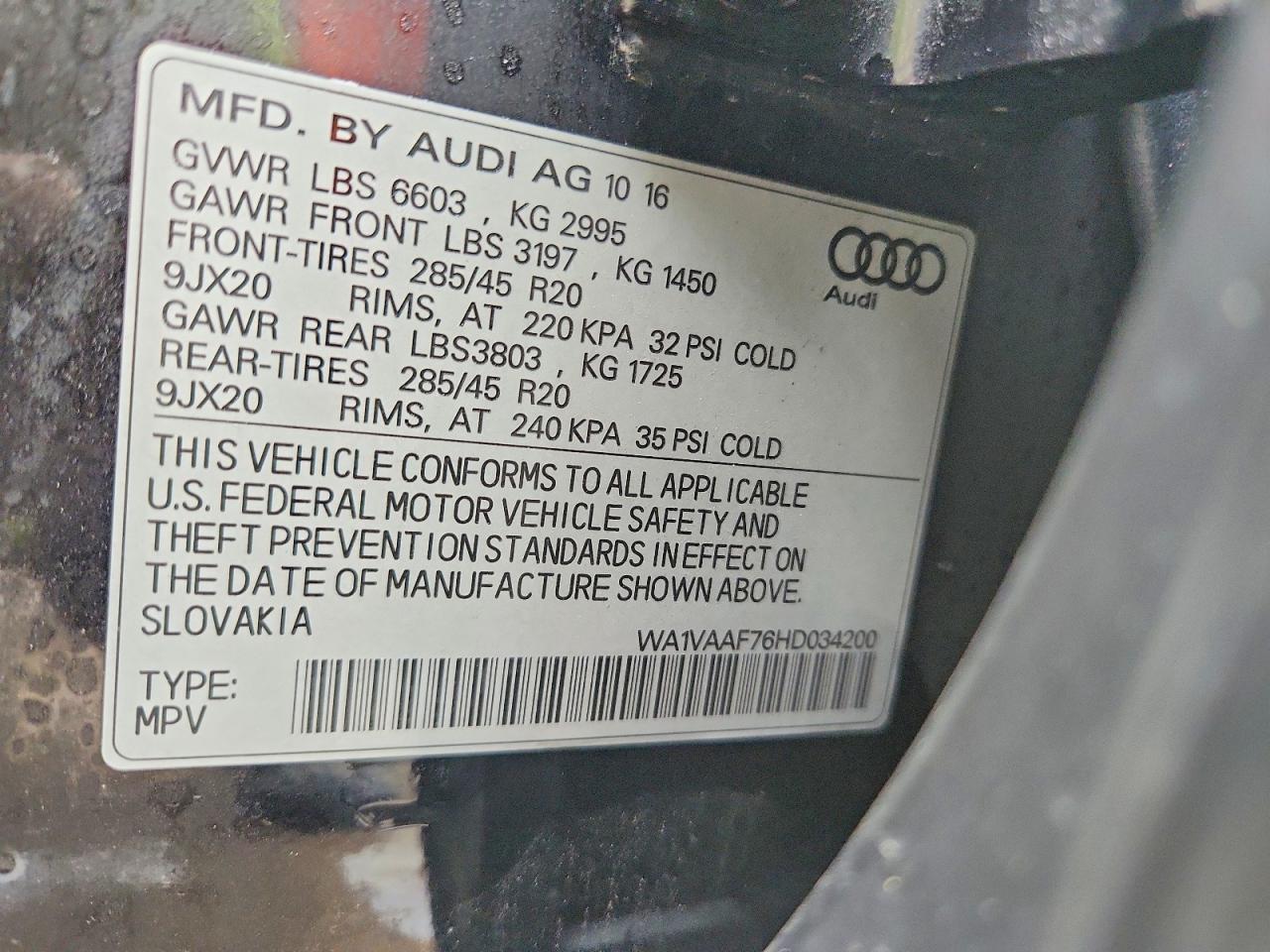 2017 AUDI Q7