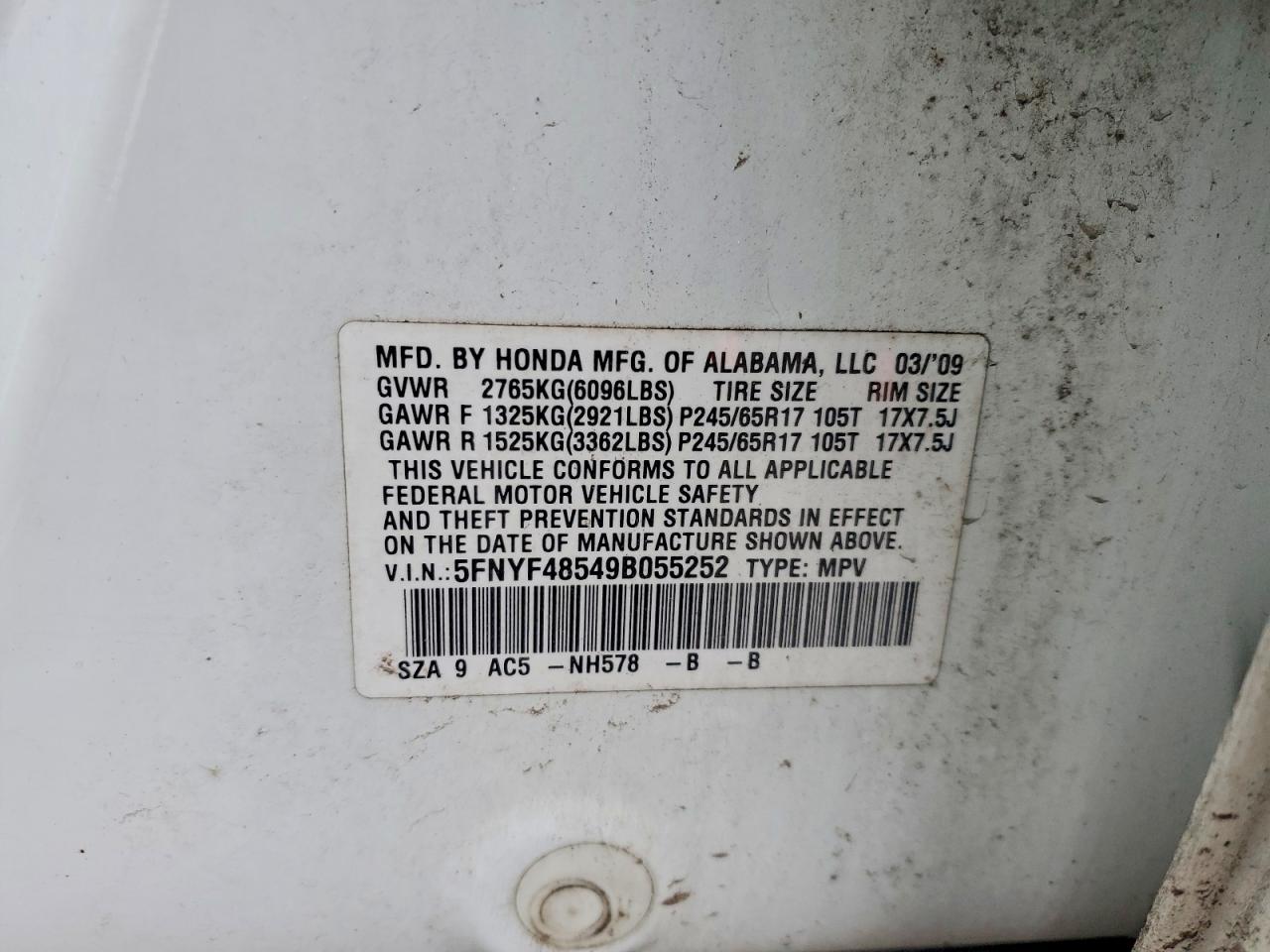 2009 HONDA PILOT