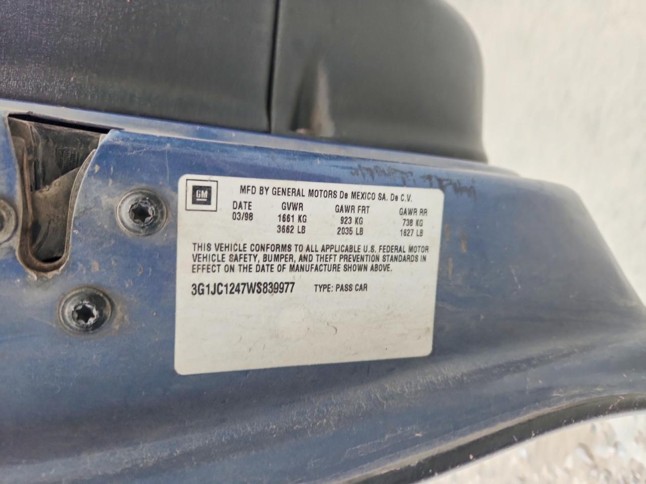1998 CHEVROLET Cavalier