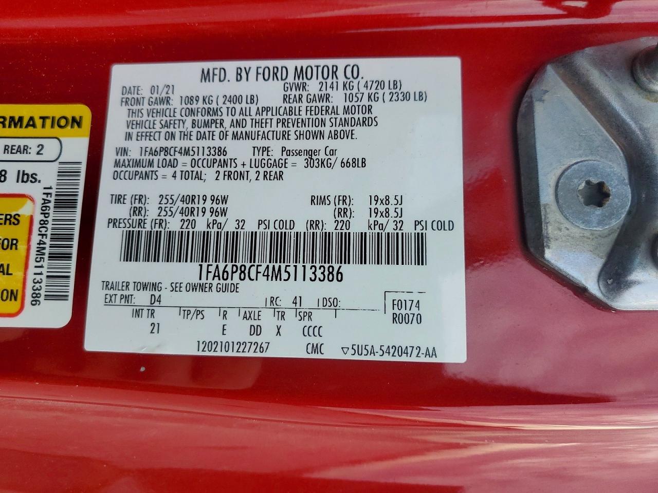 2021 FORD MUSTANG