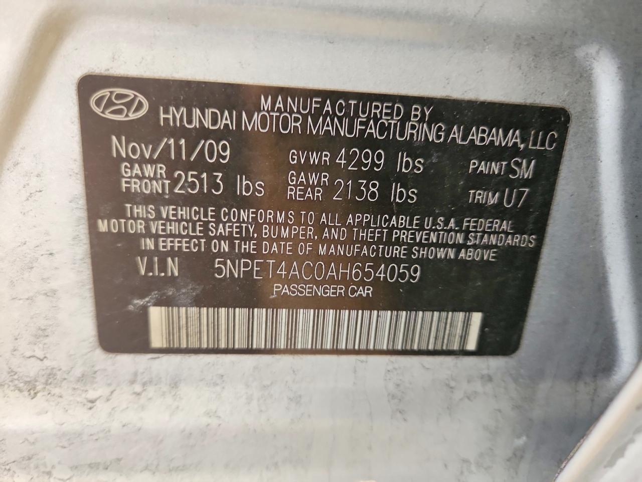 2010 HYUNDAI SONATA