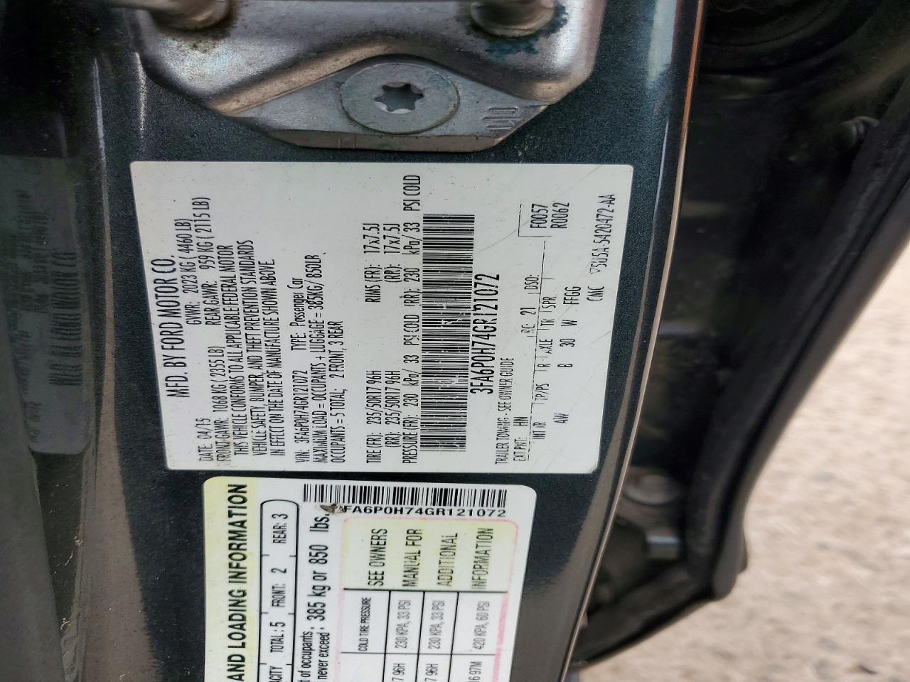 2016 FORD FUSION