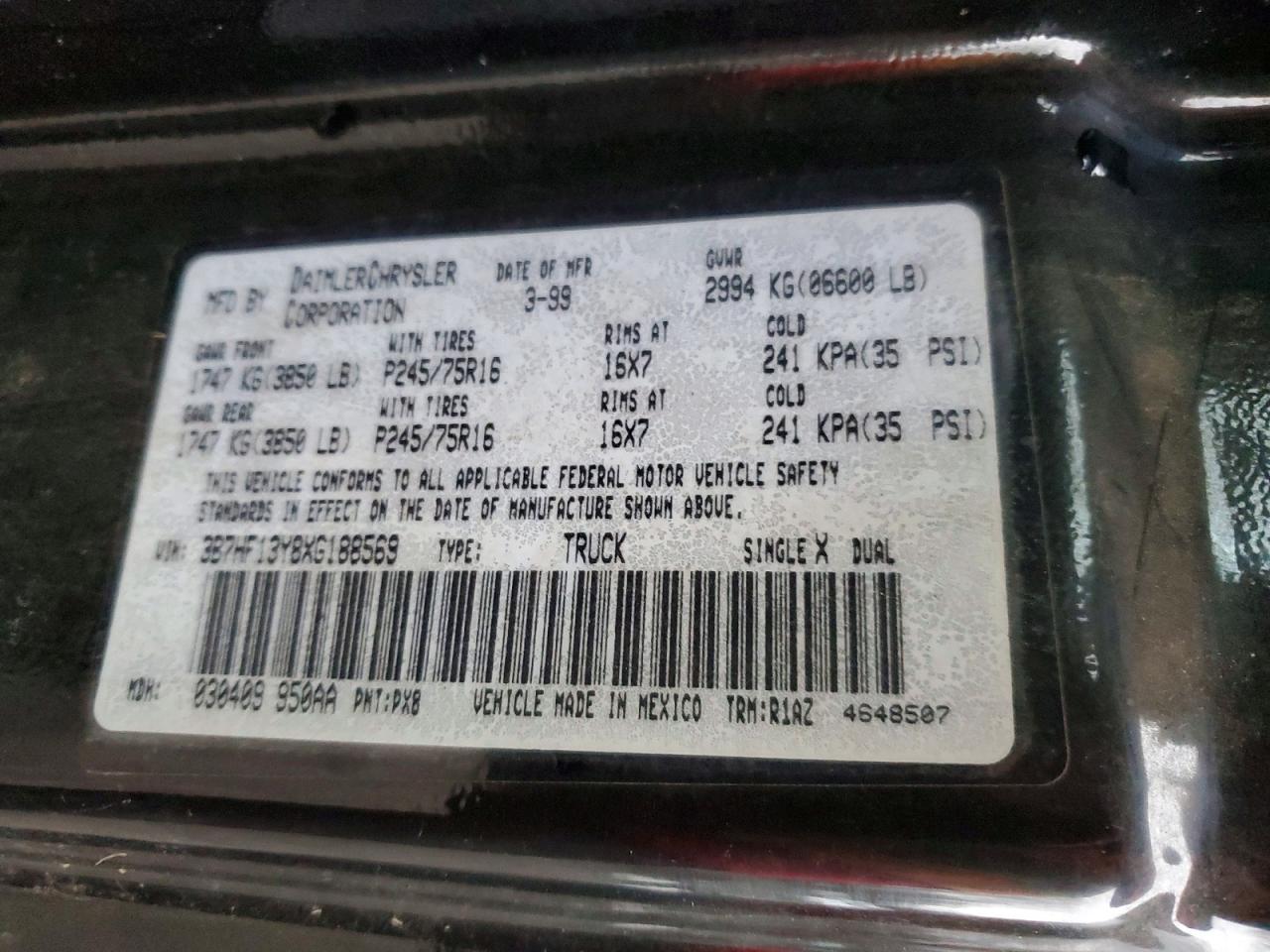 1999 DODGE RAM 1500