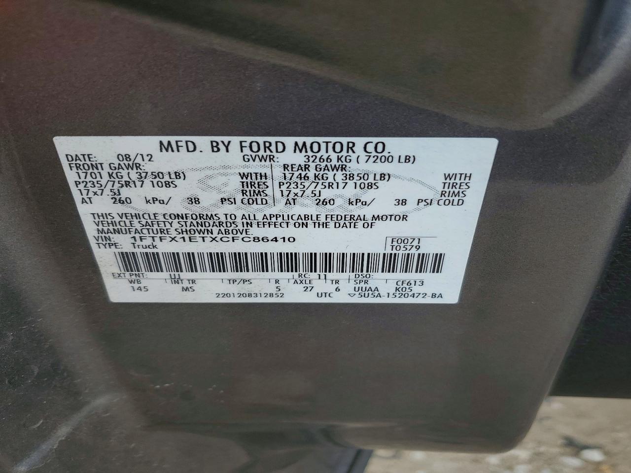 2012 FORD F-150