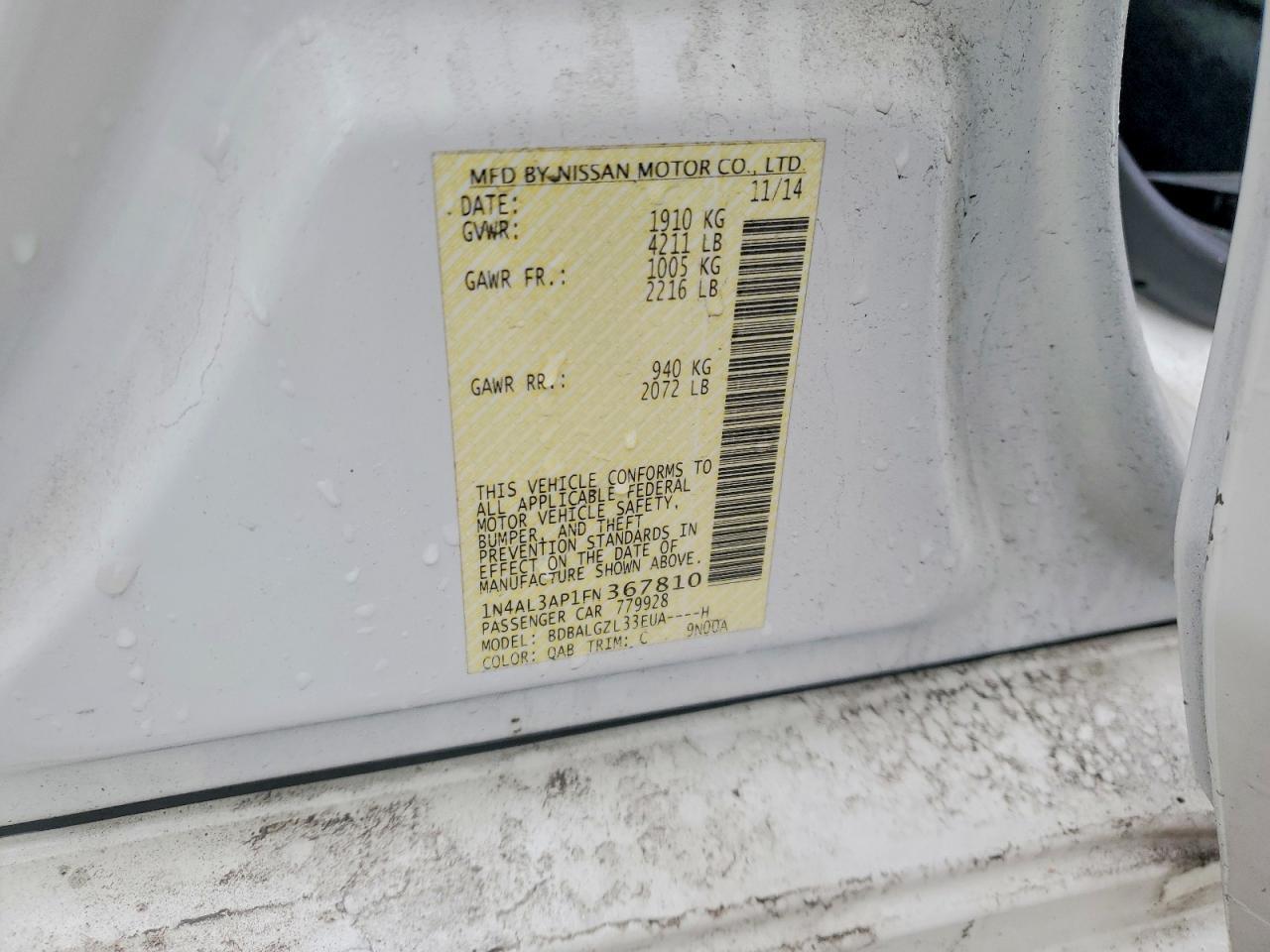 2015 NISSAN ALTIMA