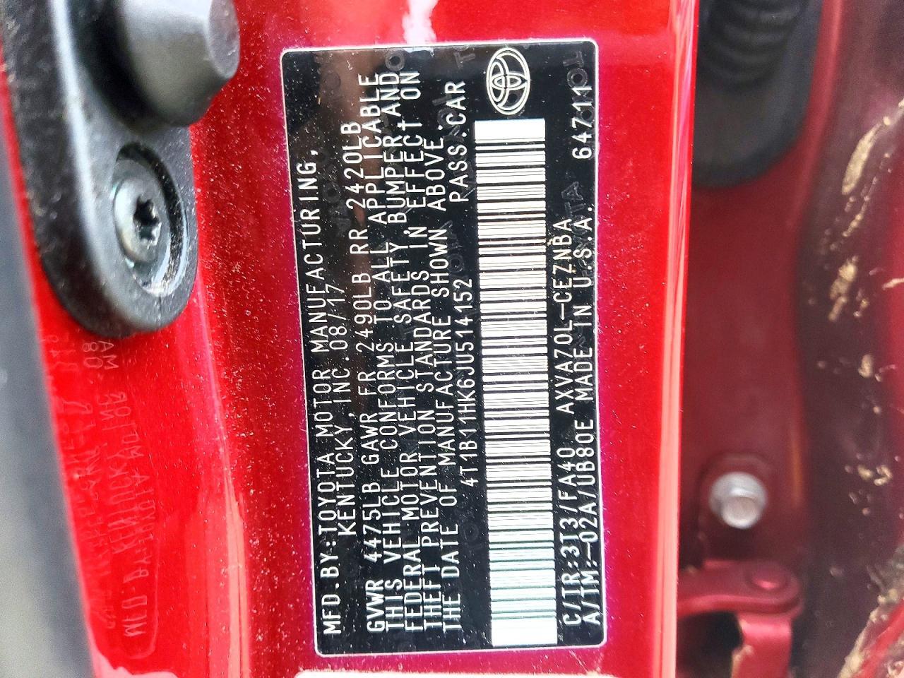 2018 TOYOTA CAMRY