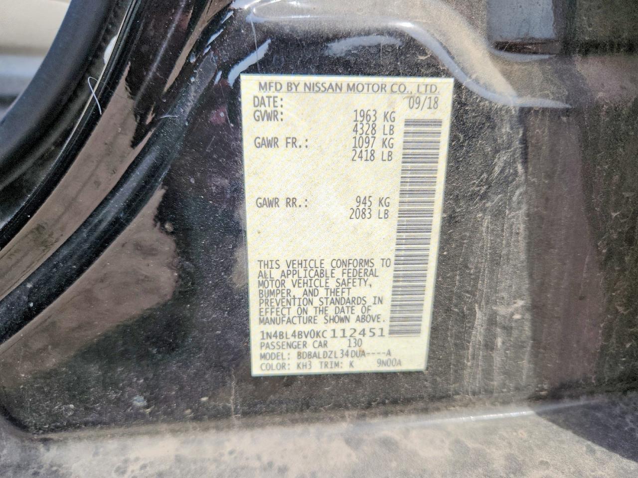 2019 NISSAN ALTIMA