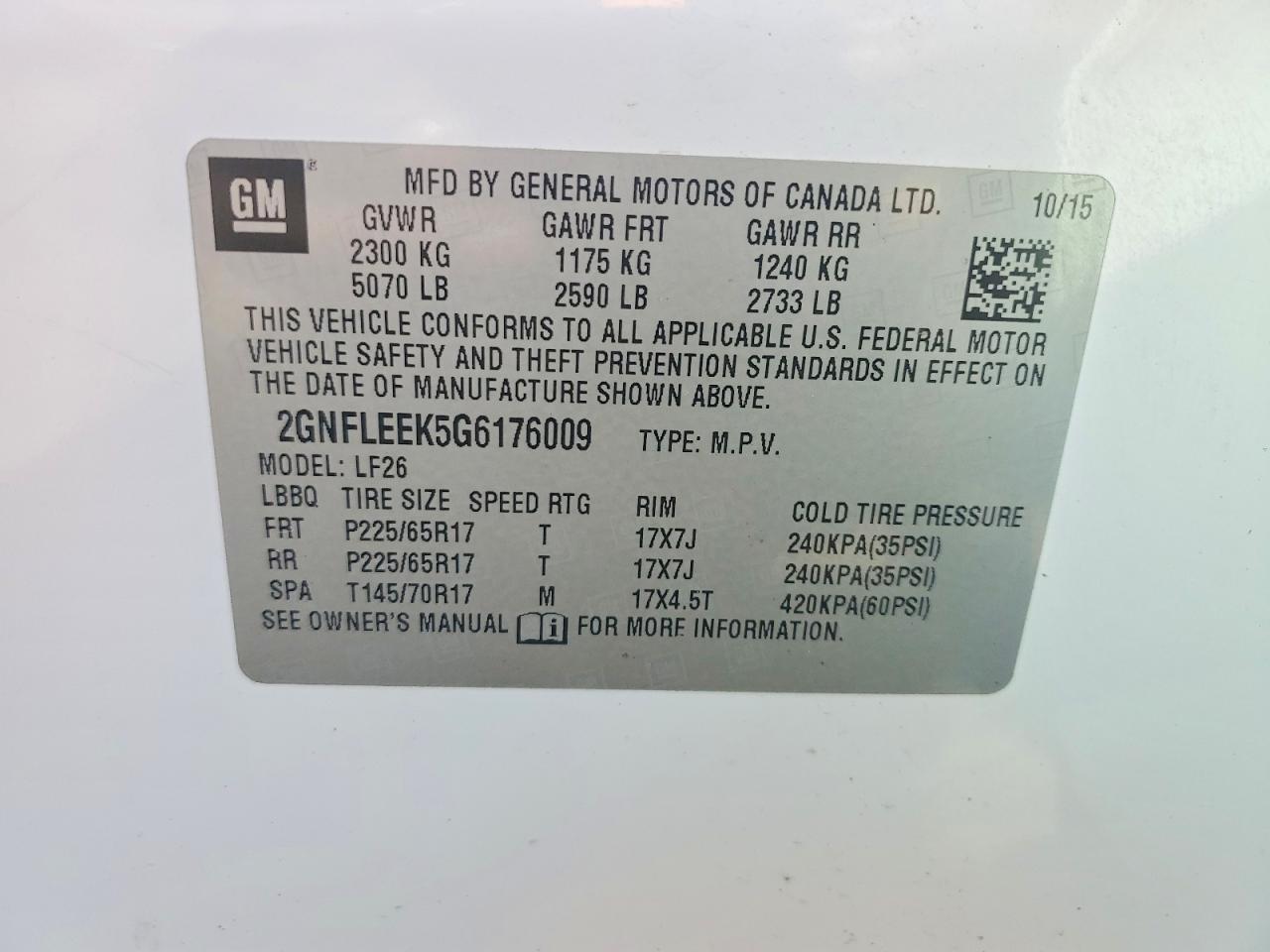 2016 CHEVROLET EQUINOX