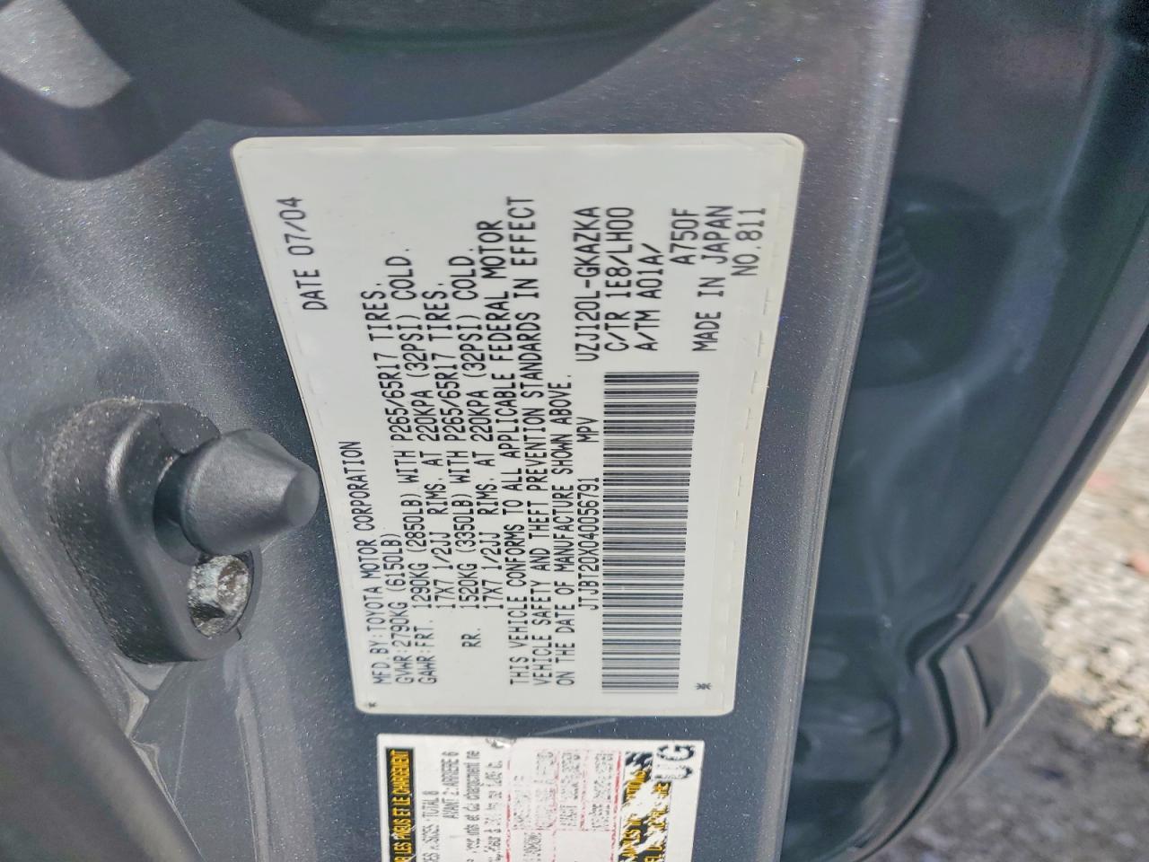 2004 LEXUS Gx 470
