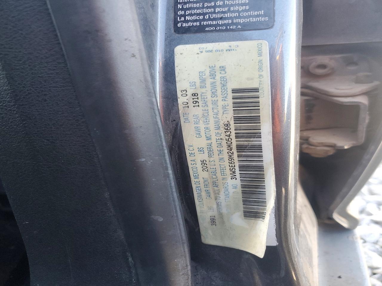 2004 VOLKSWAGEN JETTA