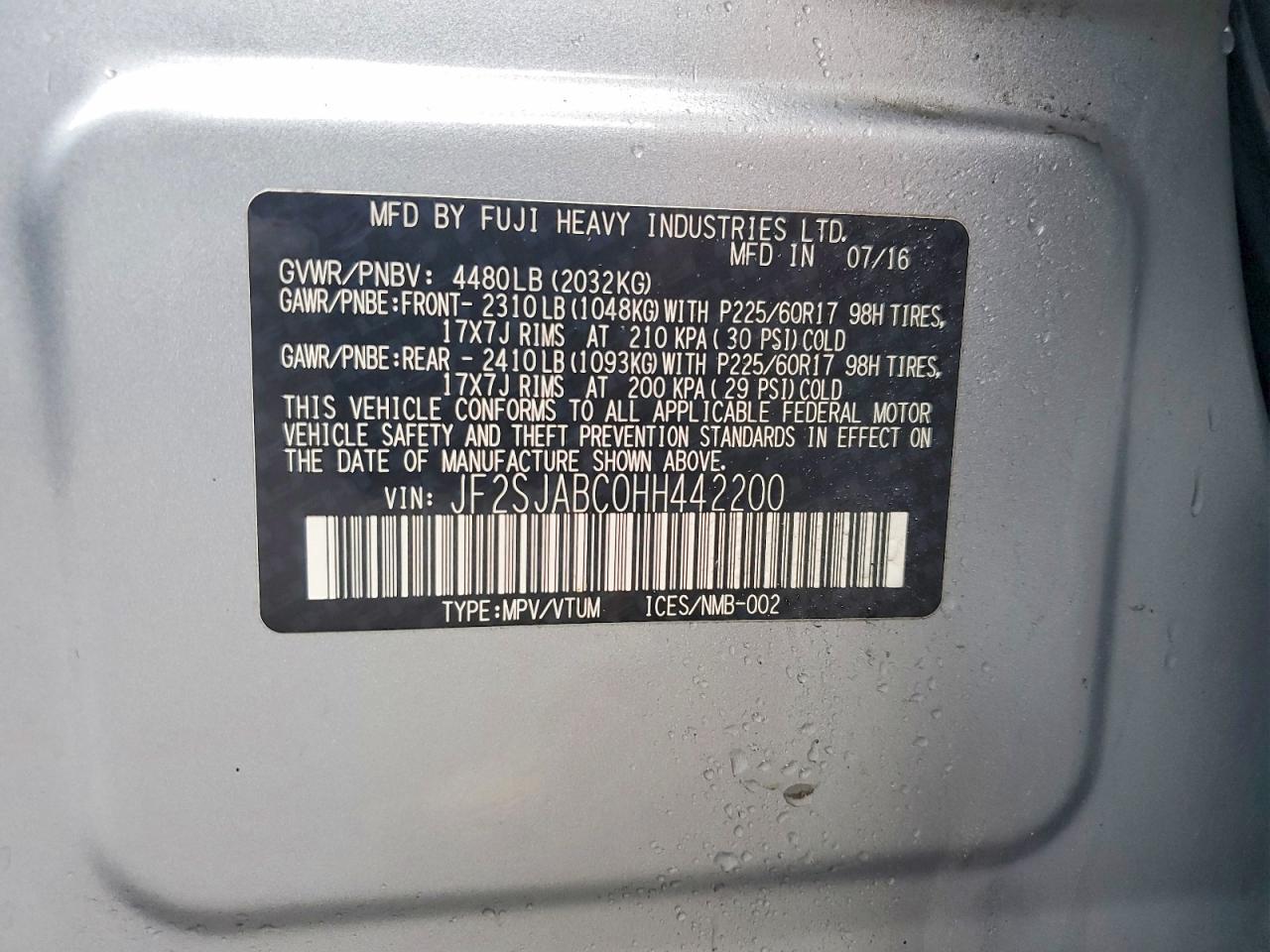 2017 SUBARU FORESTER
