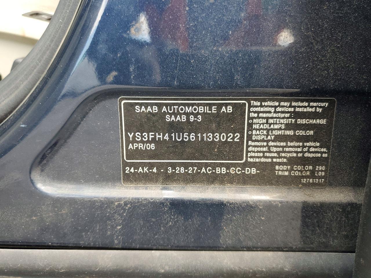 2006 SAAB 9-3