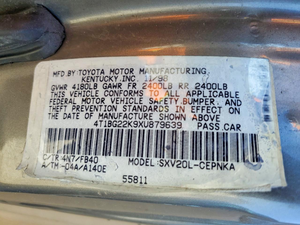 1999 TOYOTA CAMRY