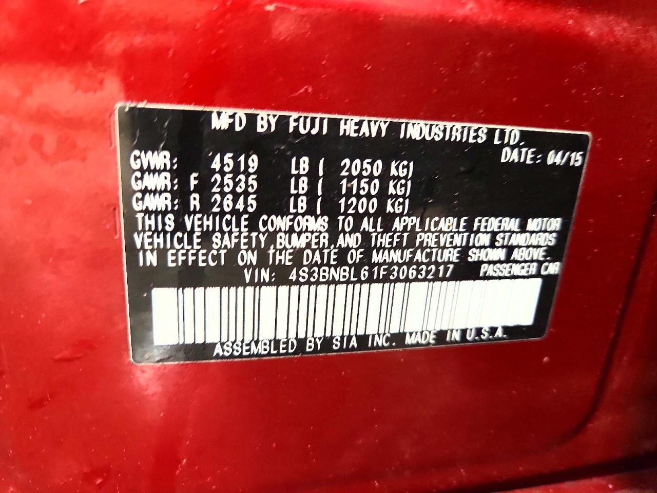 2015 SUBARU Legacy