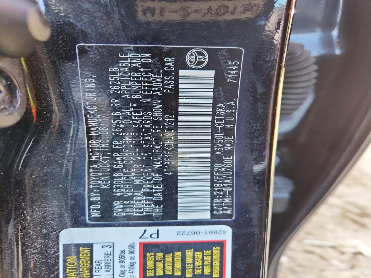 2017 TOYOTA CAMRY