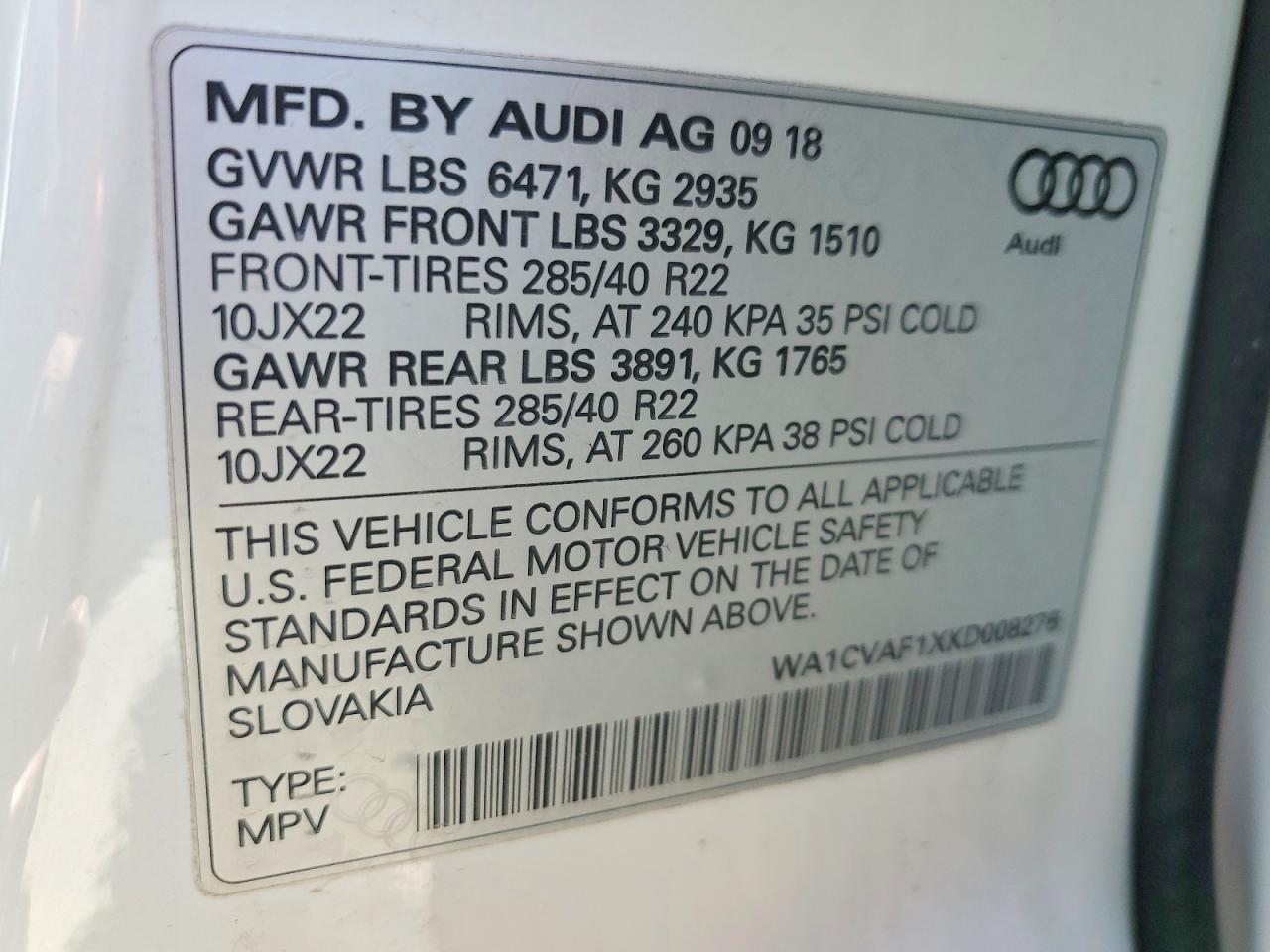 2019 AUDI Q8
