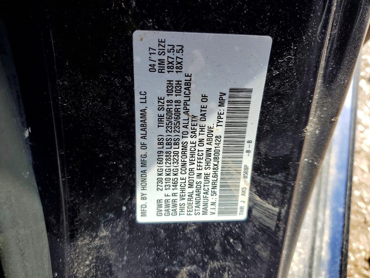 2018 HONDA ODYSSEY