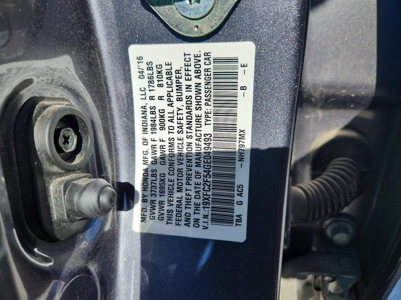 2016 HONDA CIVIC