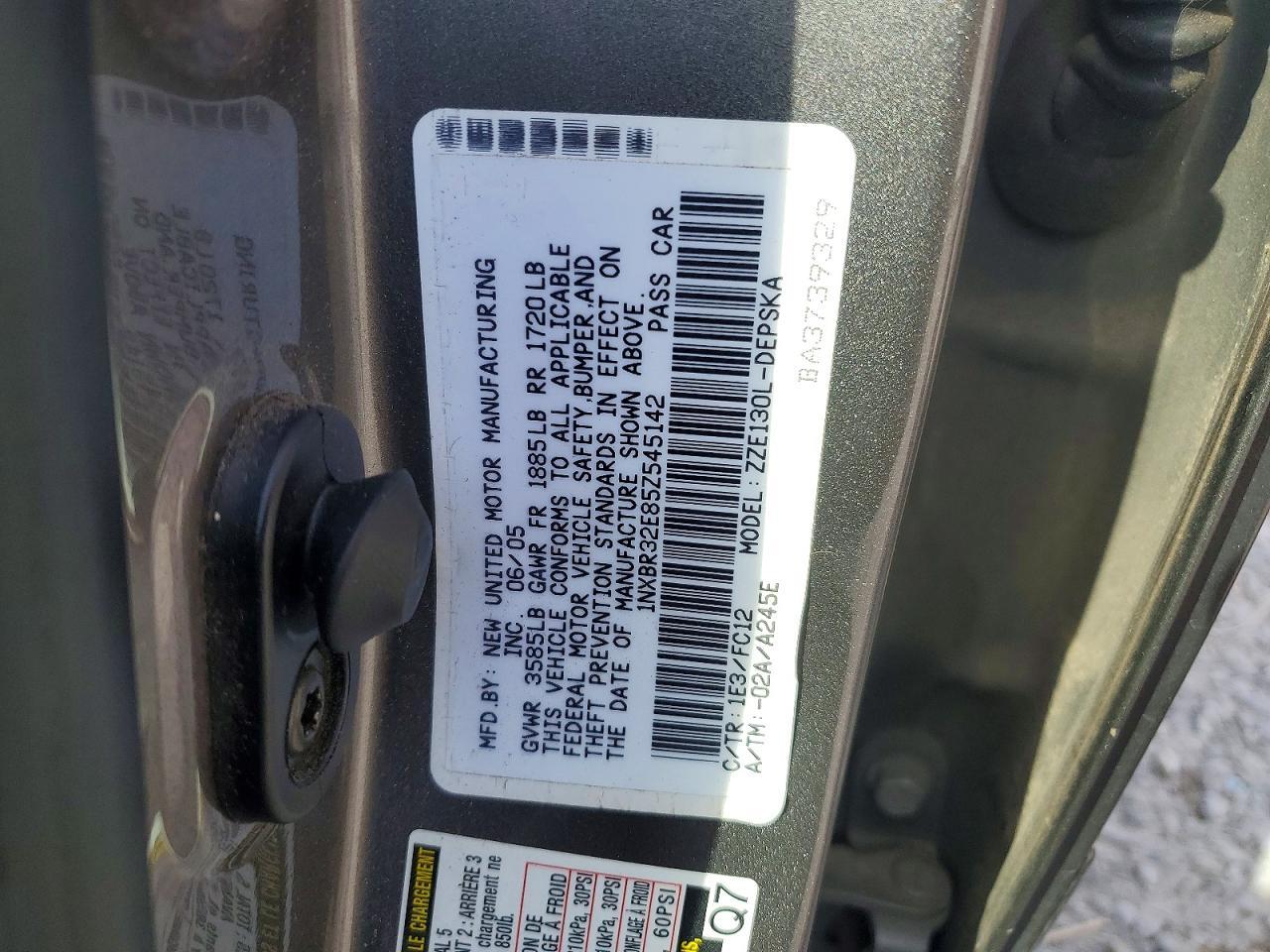 2005 TOYOTA COROLLA