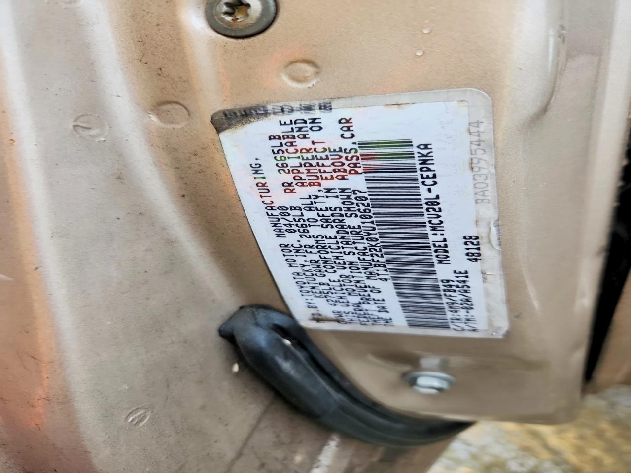 2000 TOYOTA CAMRY