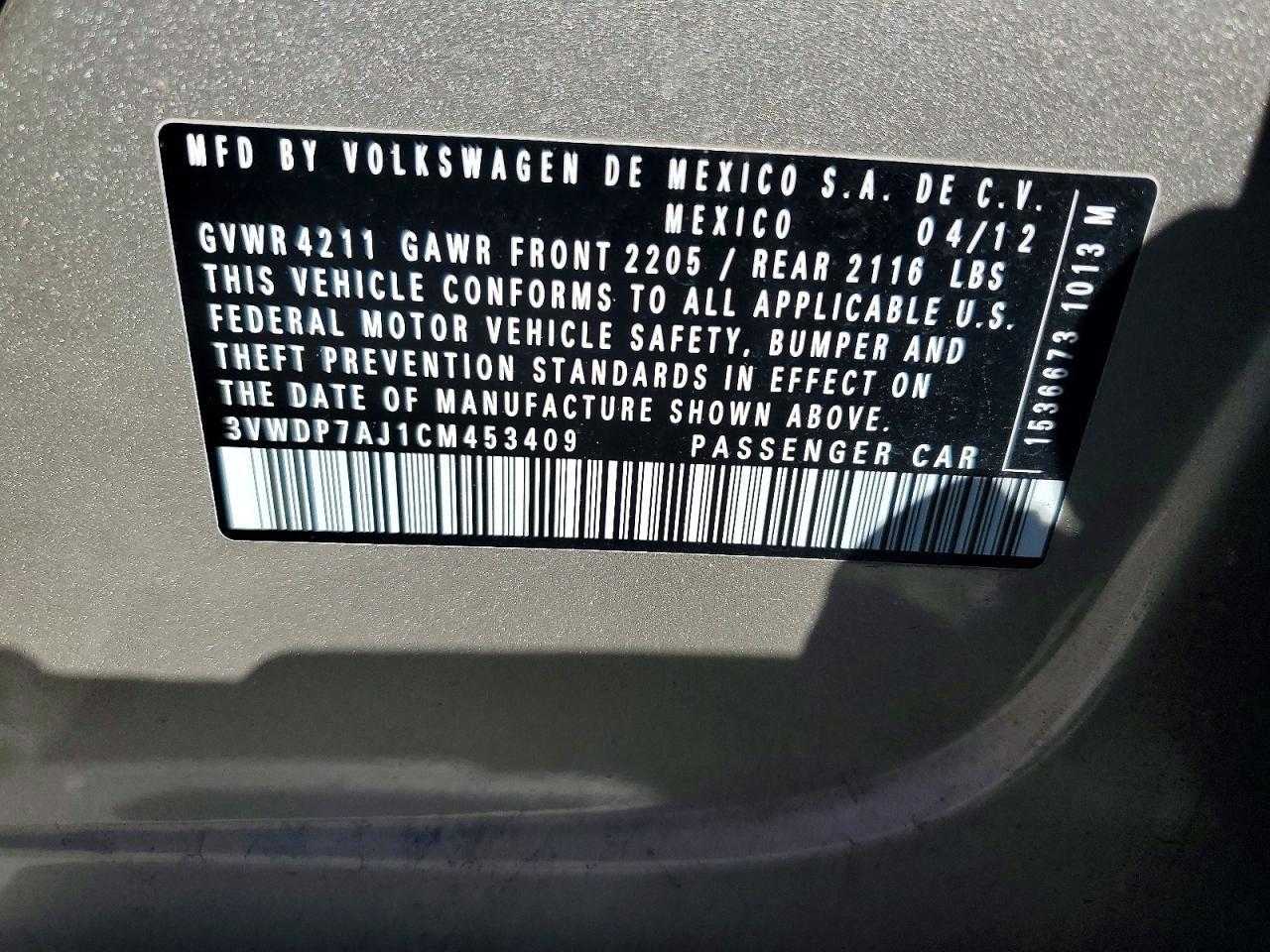 2012 VOLKSWAGEN JETTA