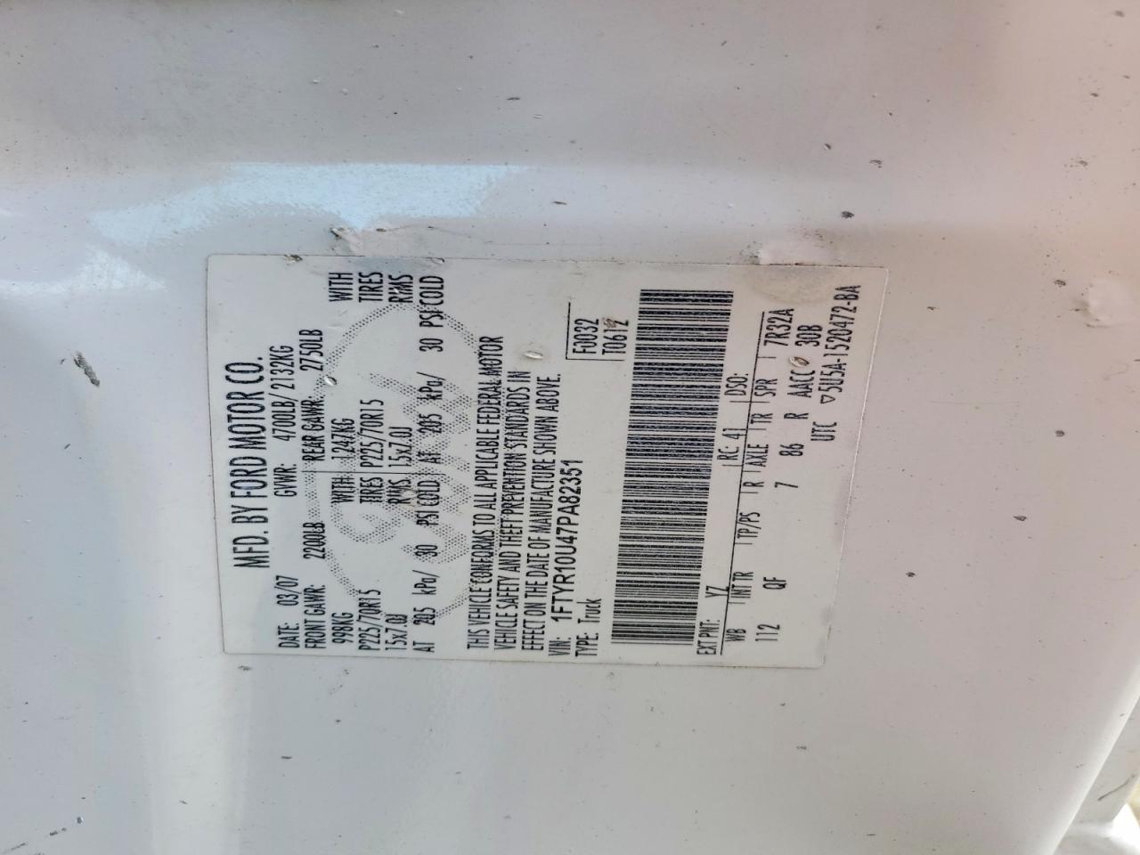 2007 FORD RANGER