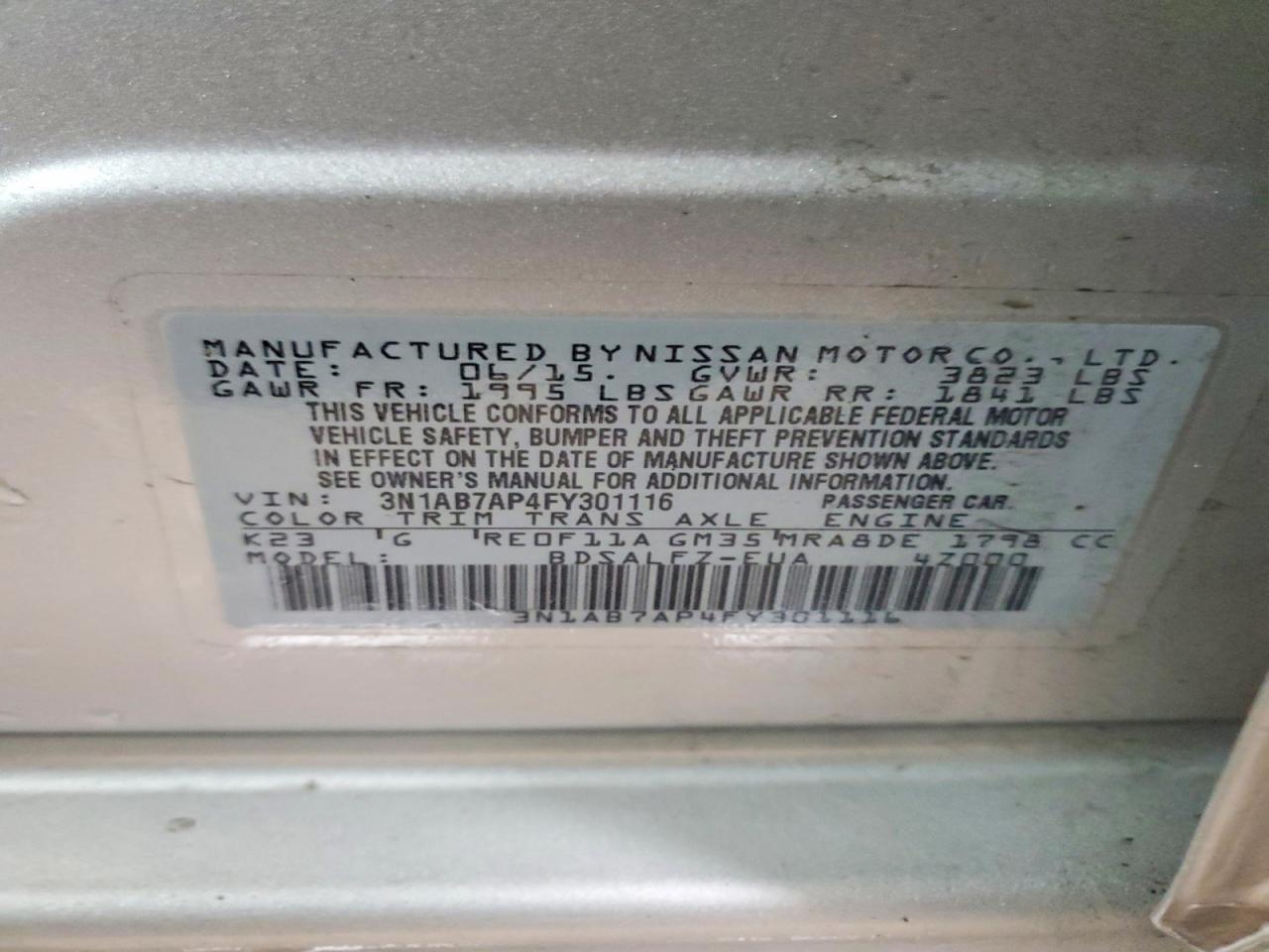 2015 NISSAN SENTRA